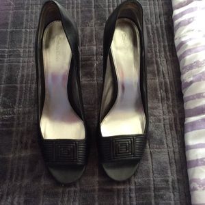Calvin Klein peep toe pumps